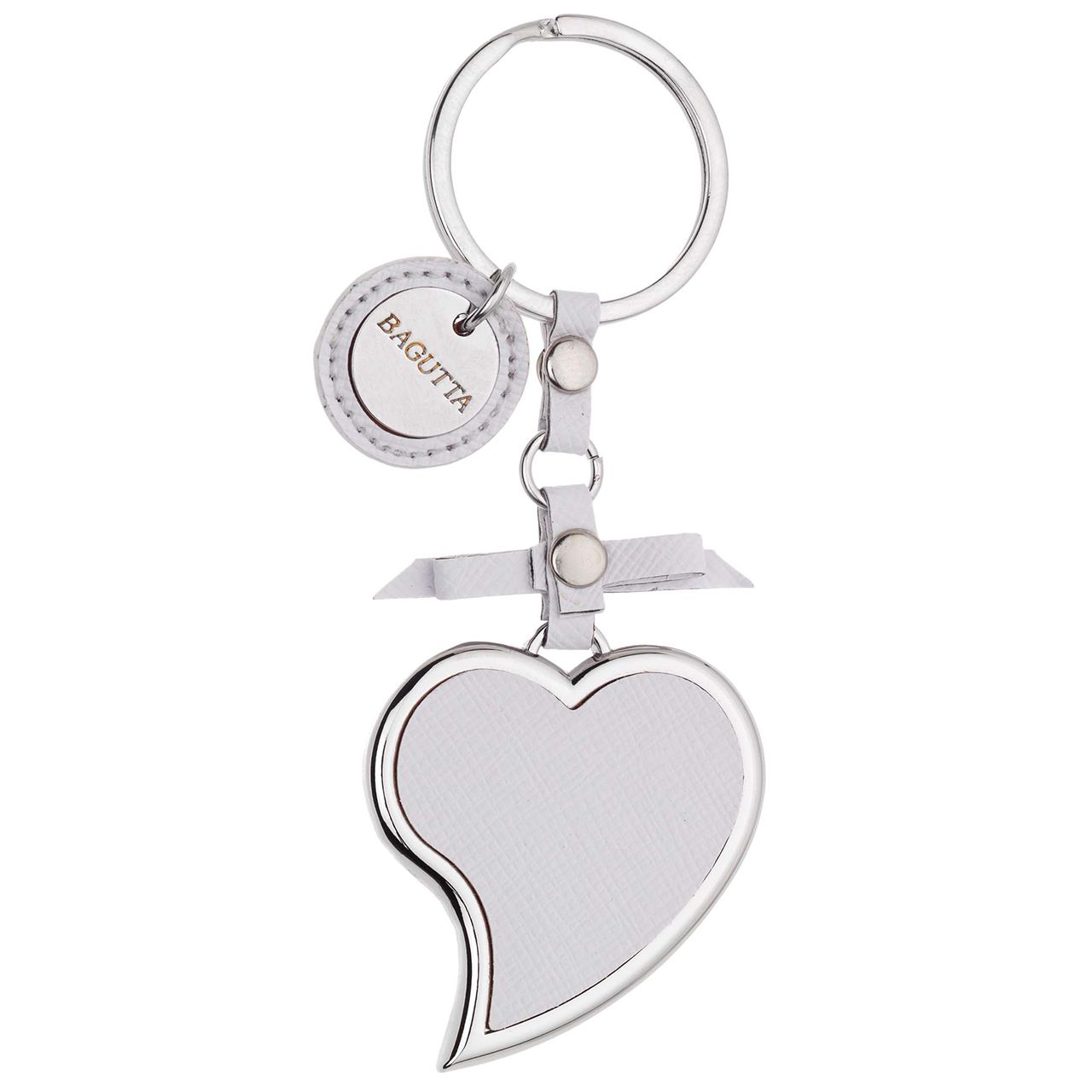 PORTACHIAVI CUORE PIEGATO CON FIOCCO BIANCO